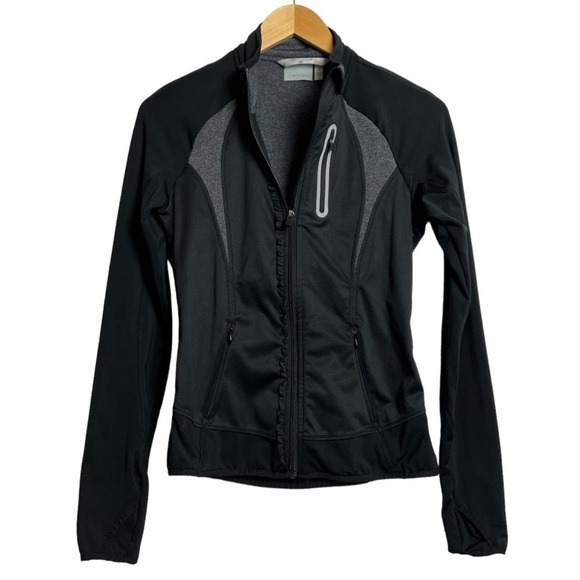Athleta Jackets & Blazers - Athleta Prevail Ruffle Reflective Jacket Black XSmall